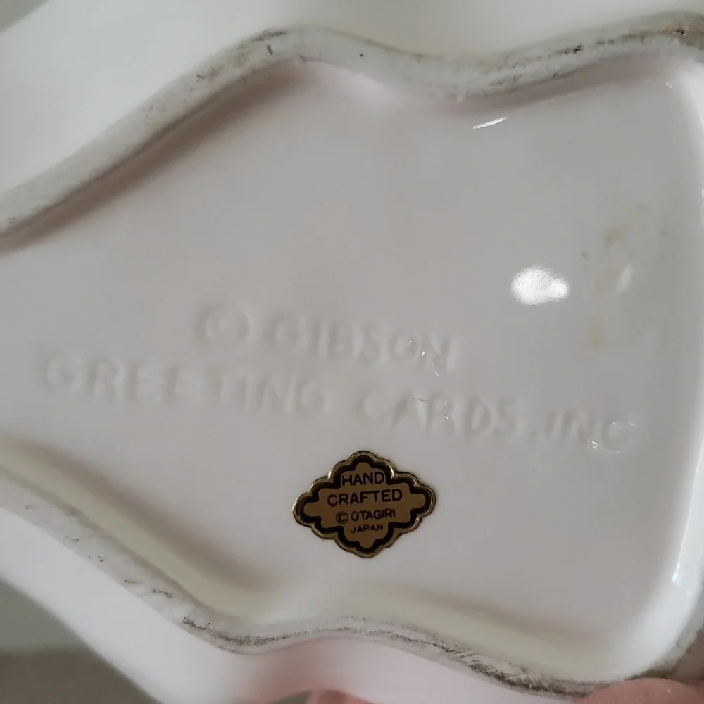 Holiday Bunny Ceramic Candy Dish